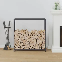 VIDAXL - Portant de bois chauffage anthracite 90x28x90 cm