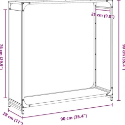 VIDAXL - Portant de bois chauffage anthracite 90x28x90 cm