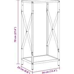 VIDAXL - Portant de bois chauffage anthracite 34x25x70 cm