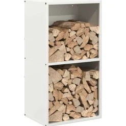 VIDAXL - Portant de bois chauffage blanc 40x30x75 cm