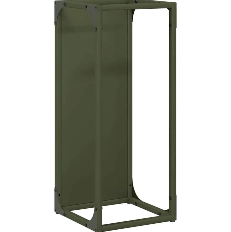 VIDAXL - Portant de bois chauffage vert olive 25x25x60 cm