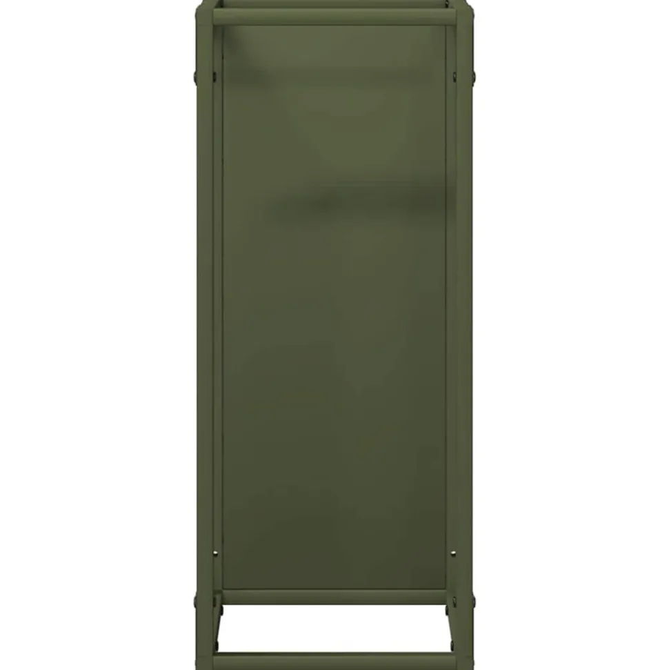 VIDAXL - Portant de bois chauffage vert olive 25x25x60 cm
