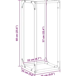 VIDAXL - Portant de bois chauffage vert olive 25x25x60 cm