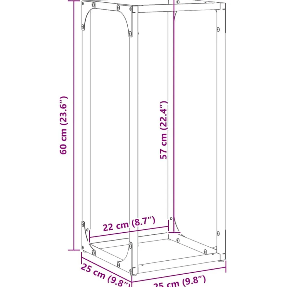 VIDAXL - Portant de bois chauffage vert olive 25x25x60 cm