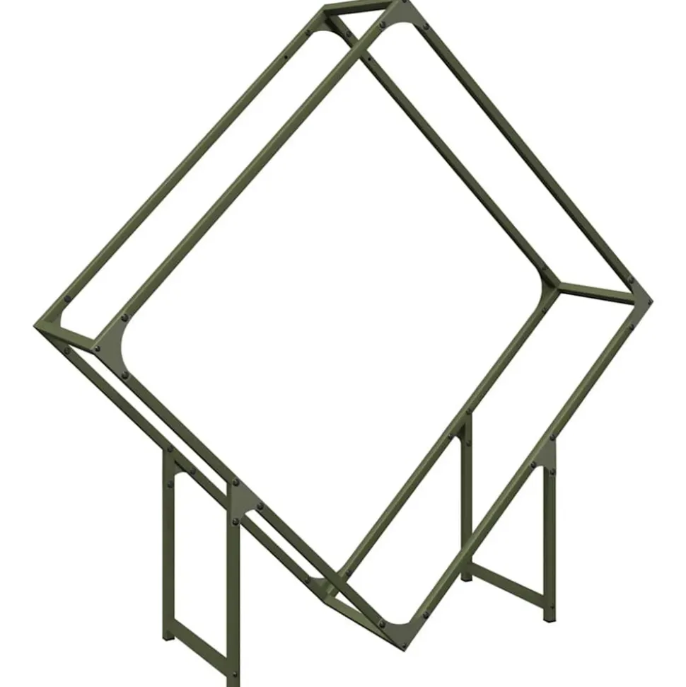 VIDAXL - Portant de bois chauffage vert olive 100x25x100 cm