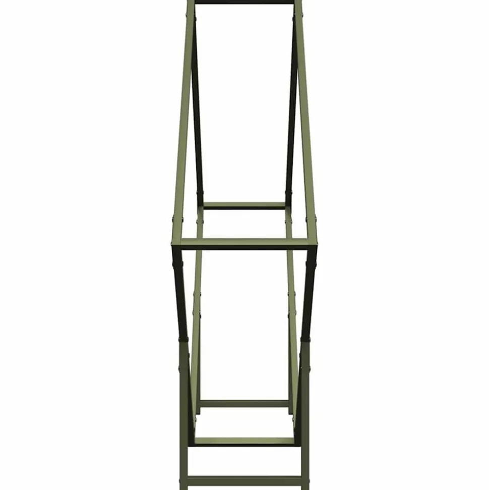 VIDAXL - Portant de bois chauffage vert olive 100x25x100 cm