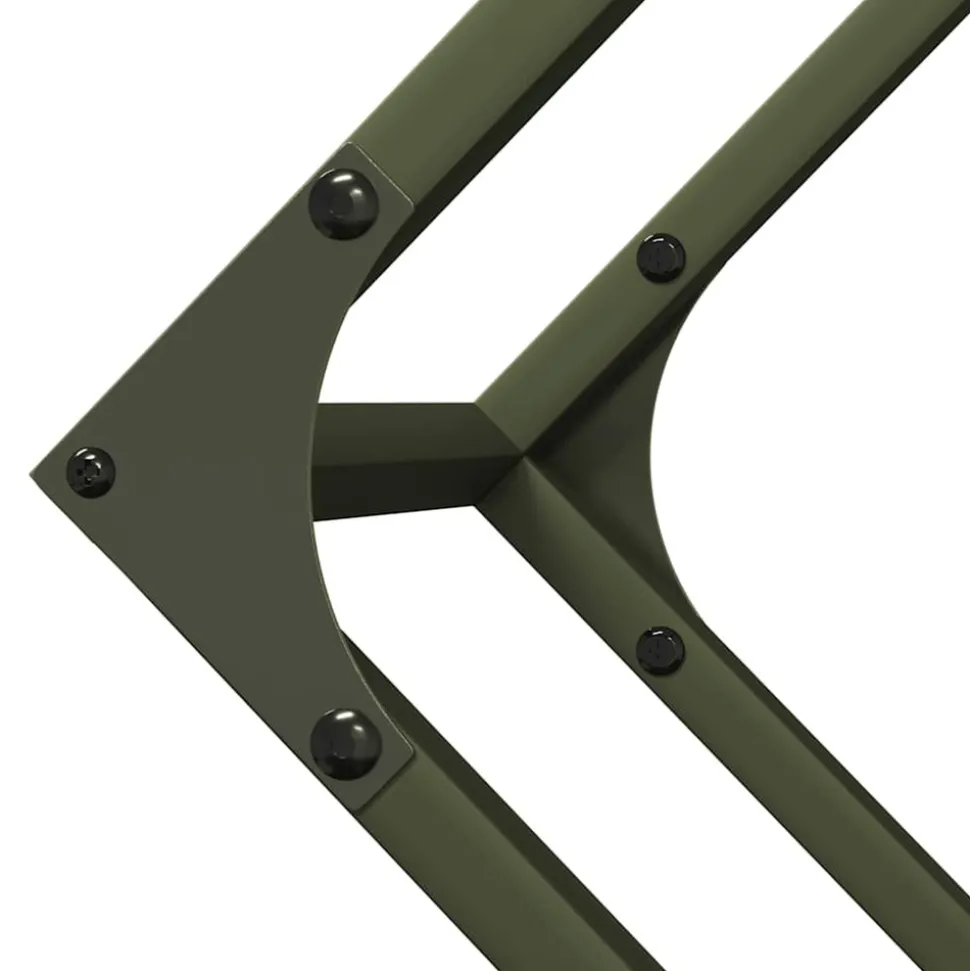 VIDAXL - Portant de bois chauffage vert olive 100x25x100 cm