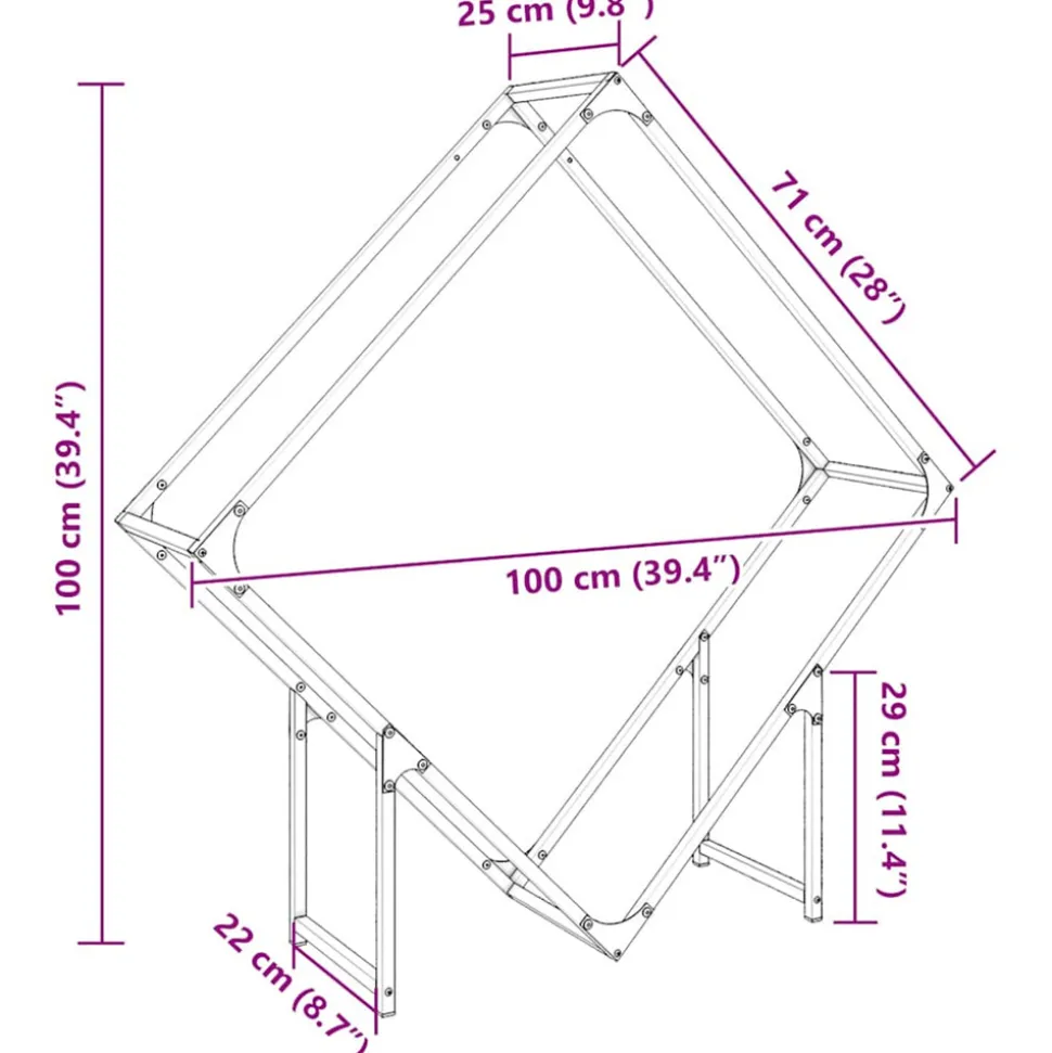 VIDAXL - Portant de bois chauffage vert olive 100x25x100 cm