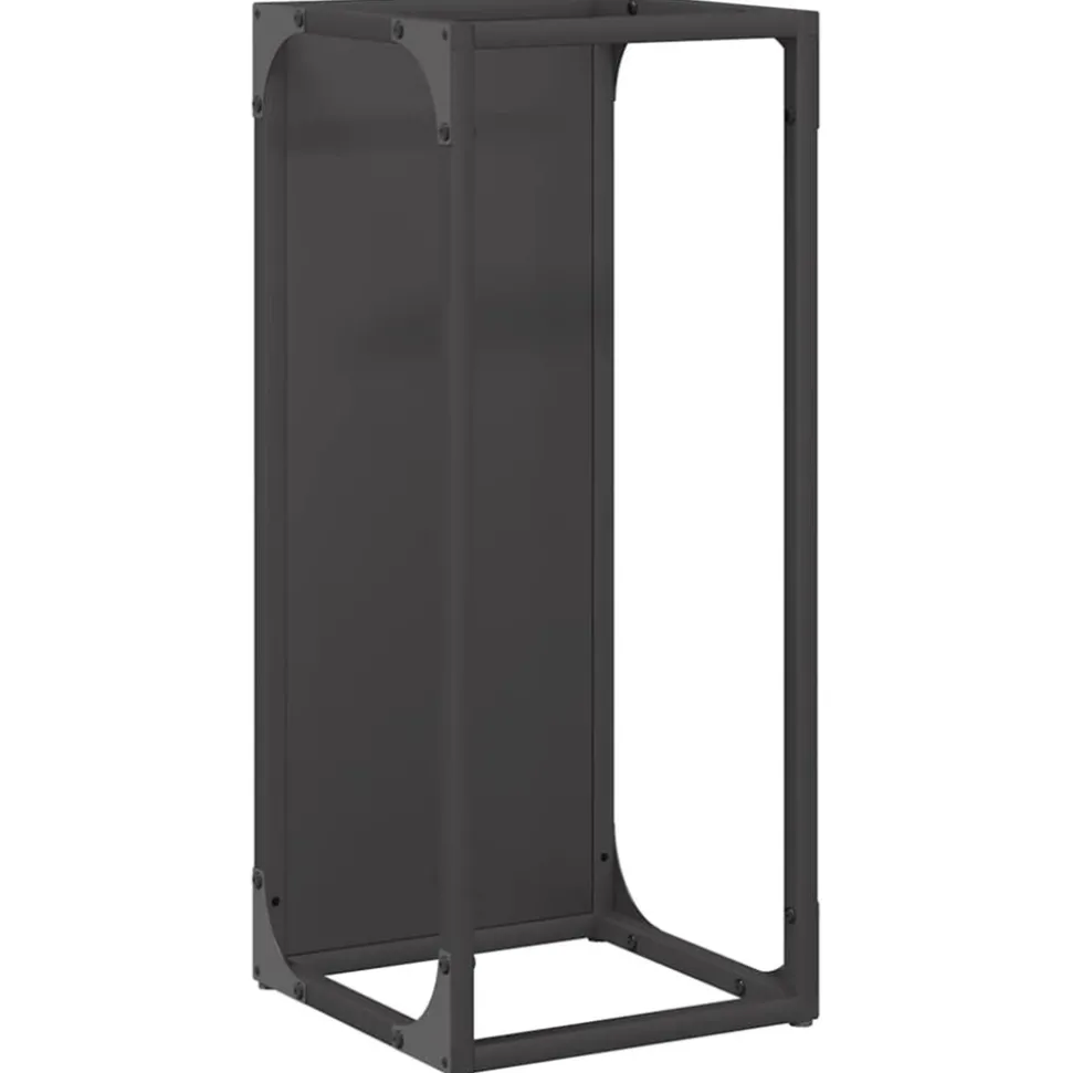 VIDAXL - Portant de bois chauffage noir 25x25x60 cm