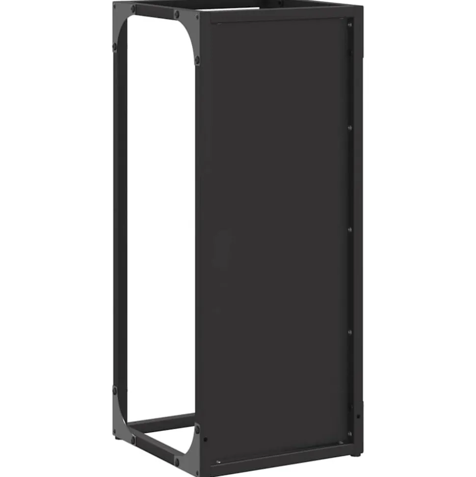 VIDAXL - Portant de bois chauffage noir 25x25x60 cm