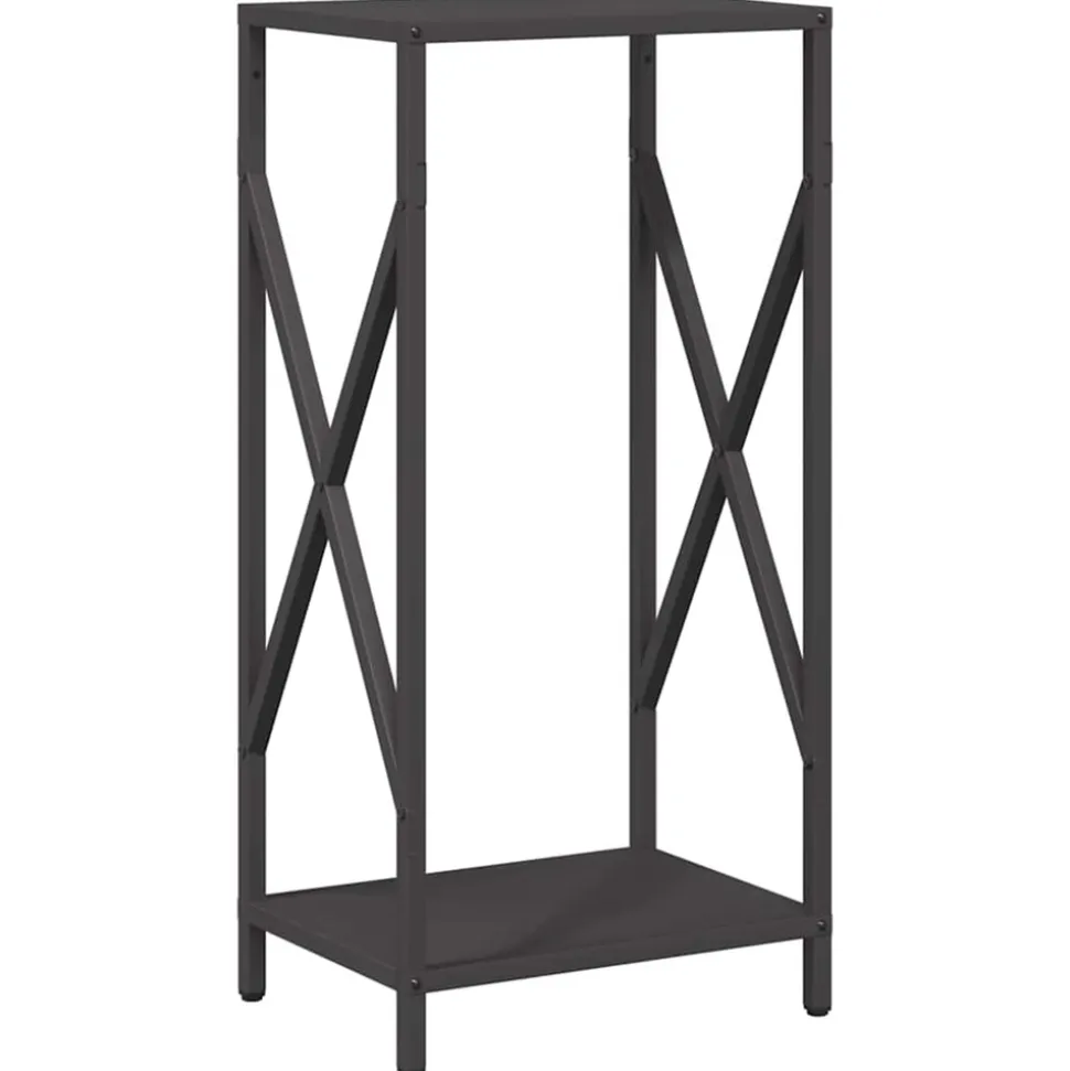 VIDAXL - Portant de bois chauffage noir 34x25x70 cm