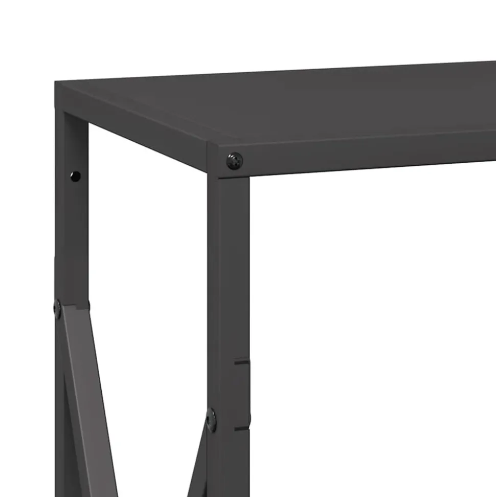 VIDAXL - Portant de bois chauffage noir 34x25x70 cm