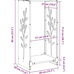 VIDAXL - Portant de bois chauffage blanc 40x30x80 cm