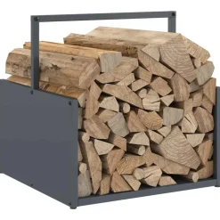 VIDAXL - Portant de bois chauffage anthracite 40x40x40 cm