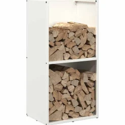 VIDAXL - Portant de bois chauffage blanc 40x30x80 cm