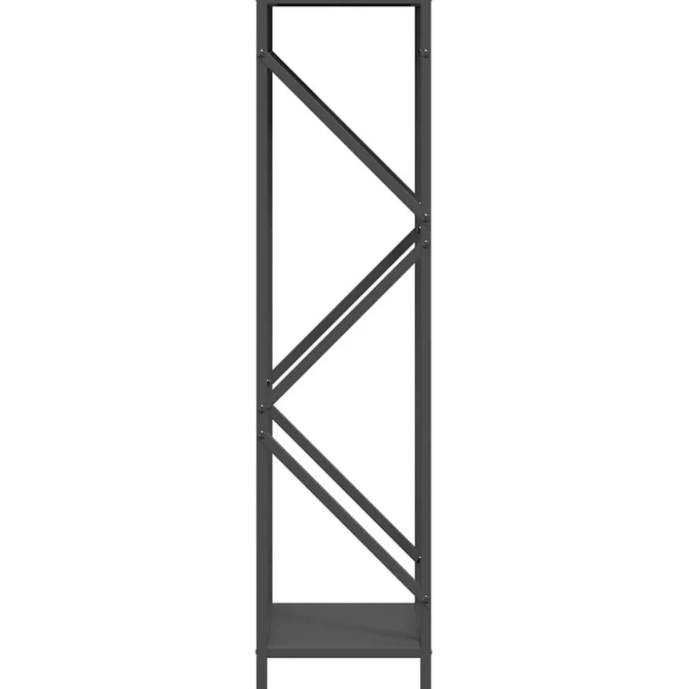 VIDAXL - Portant de bois chauffage noir 34x25x100 cm