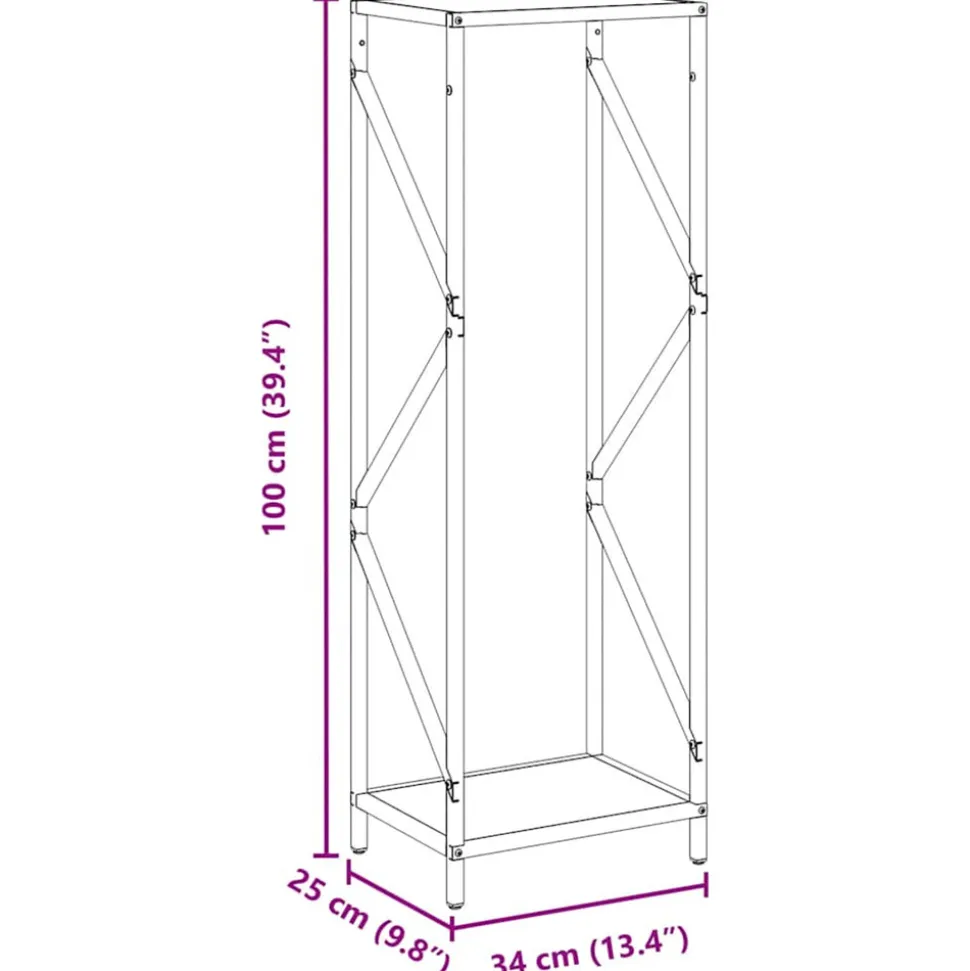 VIDAXL - Portant de bois chauffage noir 34x25x100 cm