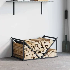 VIDAXL - Portant de bois chauffage anthracite 70x43x34,5 cm