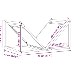 VIDAXL - Portant de bois chauffage anthracite 70x43x34,5 cm