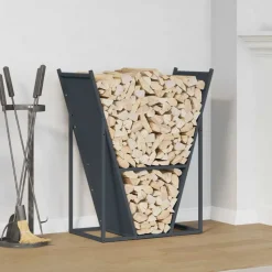 VIDAXL - Portant de bois chauffage anthracite 69,5x35x81 cm