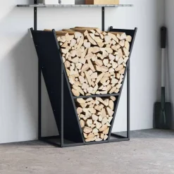 VIDAXL - Portant de bois chauffage anthracite 69,5x35x81 cm