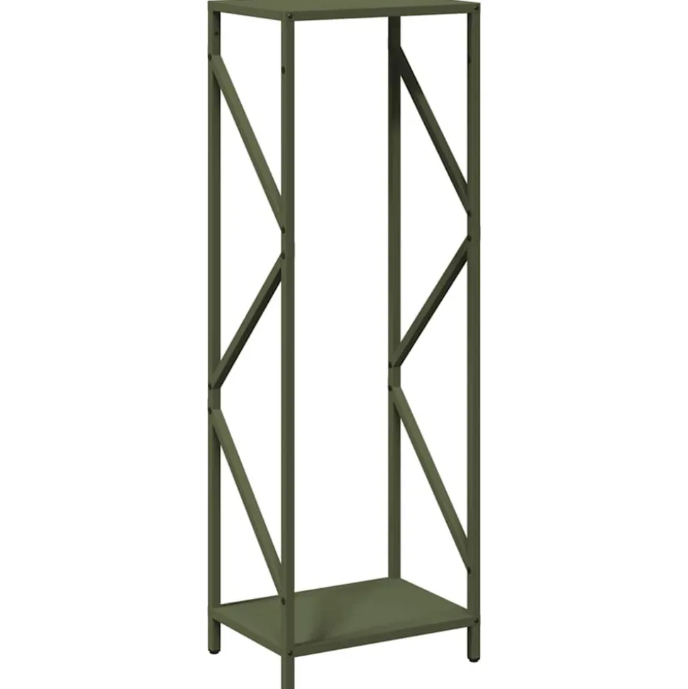 VIDAXL - Portant de bois chauffage vert olive 34x25x100 cm