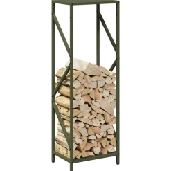 VIDAXL - Portant de bois chauffage vert olive 34x25x100 cm