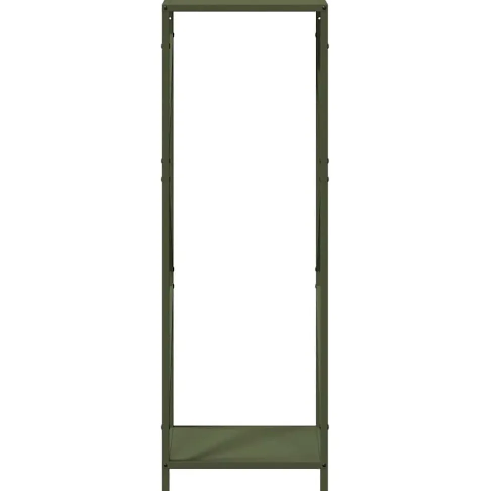 VIDAXL - Portant de bois chauffage vert olive 34x25x100 cm