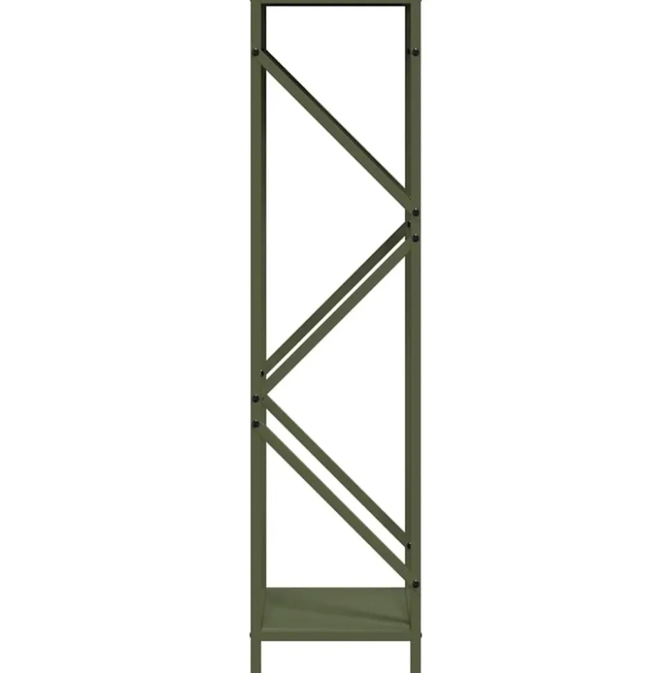 VIDAXL - Portant de bois chauffage vert olive 34x25x100 cm