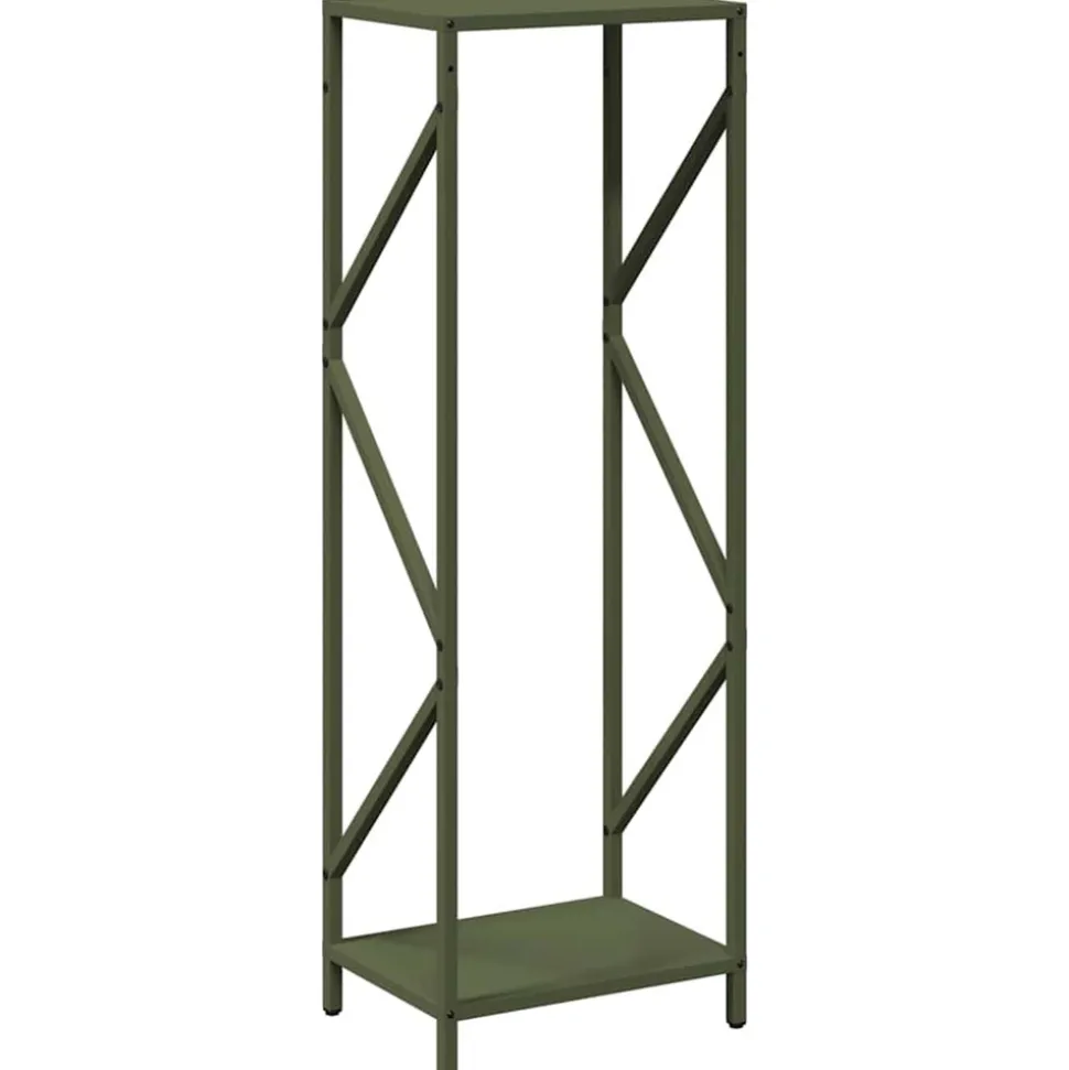 VIDAXL - Portant de bois chauffage vert olive 34x25x100 cm