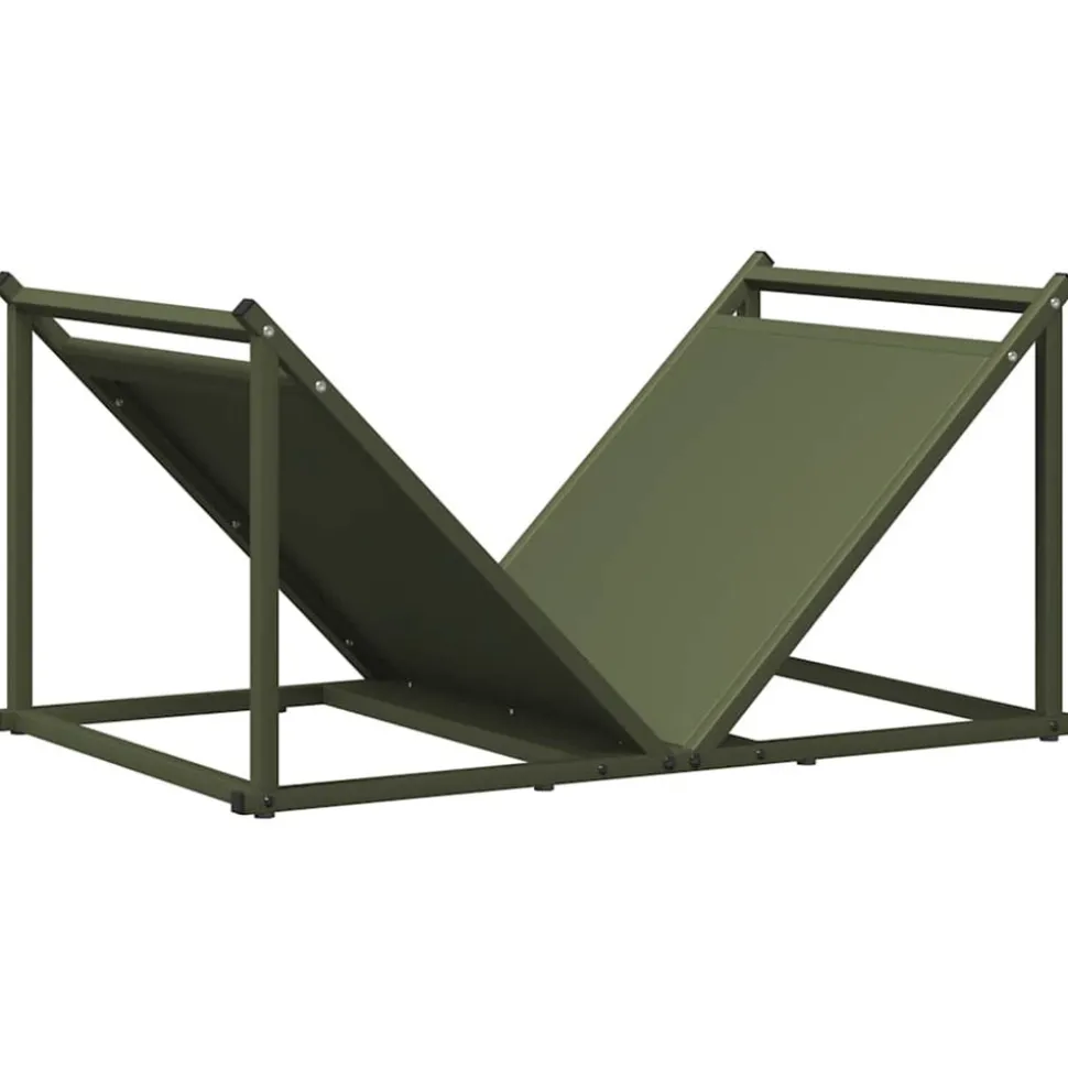 VIDAXL - Portant de bois chauffage vert olive 70x43x34,5 cm