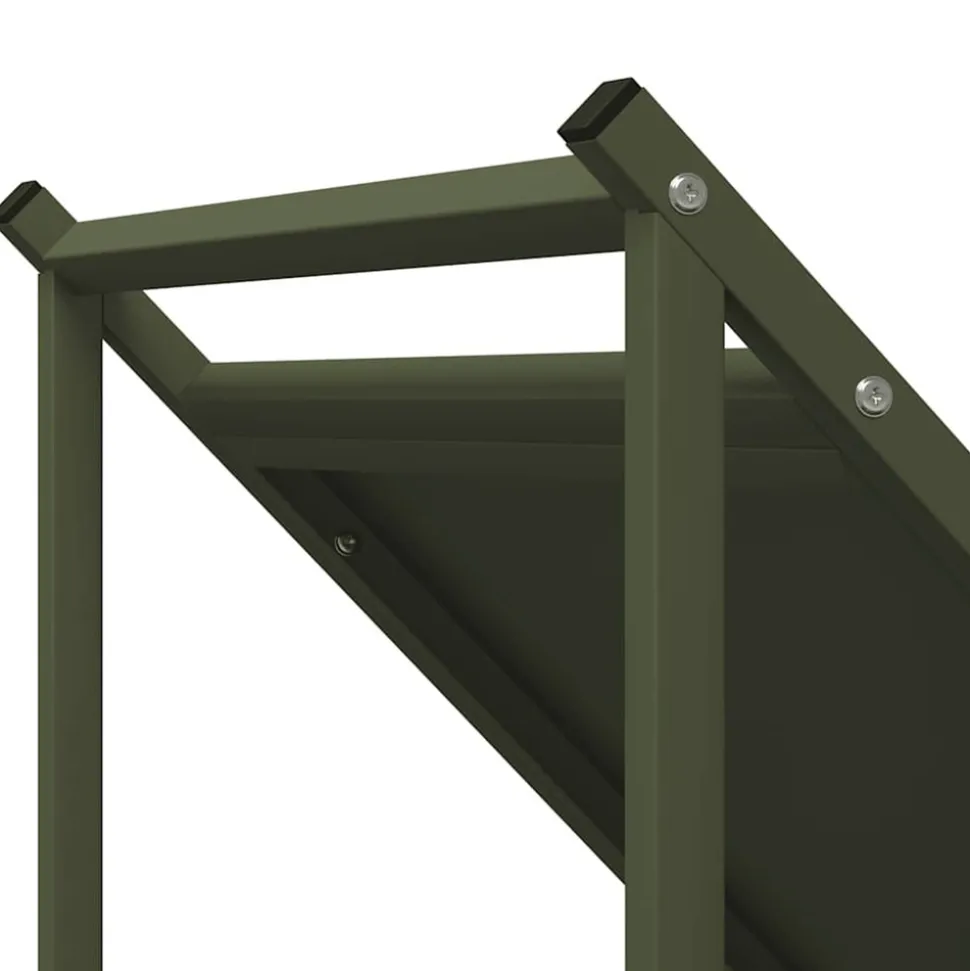 VIDAXL - Portant de bois chauffage vert olive 70x43x34,5 cm