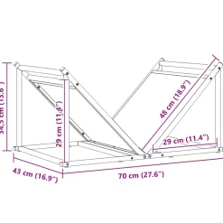 VIDAXL - Portant de bois chauffage vert olive 70x43x34,5 cm