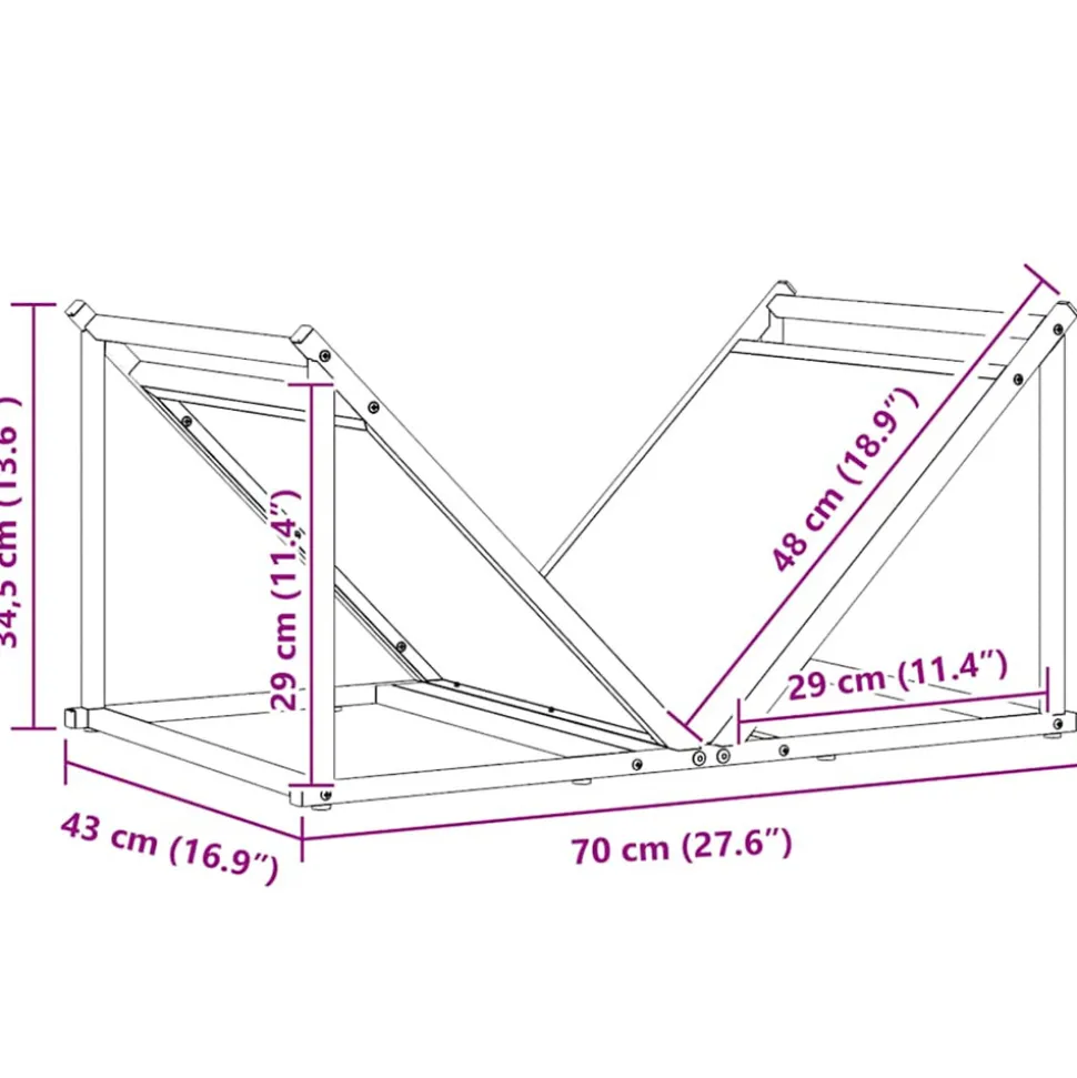 VIDAXL - Portant de bois chauffage vert olive 70x43x34,5 cm
