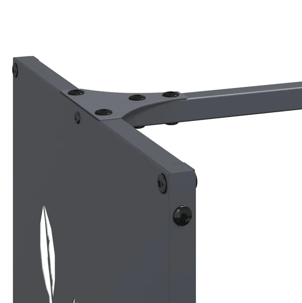 VIDAXL - Portant de bois chauffage anthracite 40x30x80 cm