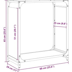 VIDAXL - Portant de bois chauffage noir 60x28x65 cm