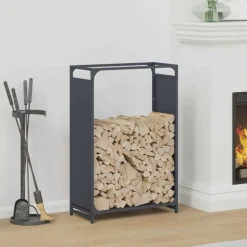 VIDAXL - Portant de bois chauffage anthracite 60x28x90 cm