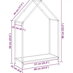 VIDAXL - Portant de bois chauffage noir 60x25x90 cm