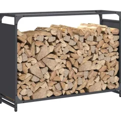 VIDAXL - Portant de bois chauffage anthracite 90x28x65 cm