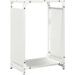 VIDAXL - Portant de bois chauffage blanc 44x28x65 cm