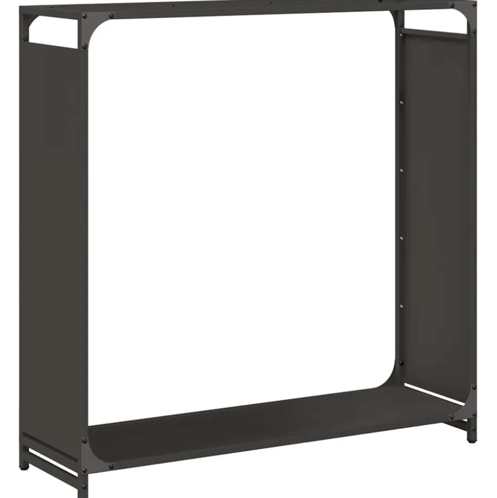 VIDAXL - Portant de bois chauffage noir 90x28x90 cm