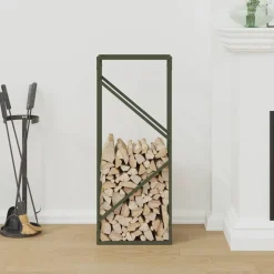 VIDAXL - Portant de bois chauffage vert olive 40x25x100 cm