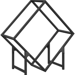 VIDAXL - Portant de bois chauffage noir 60x25x60 cm