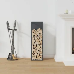 VIDAXL - Portant de bois chauffage anthracite 25x25x80 cm
