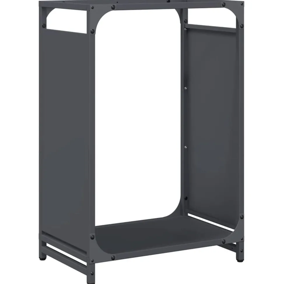 VIDAXL - Portant de bois chauffage anthracite 44x28x65 cm