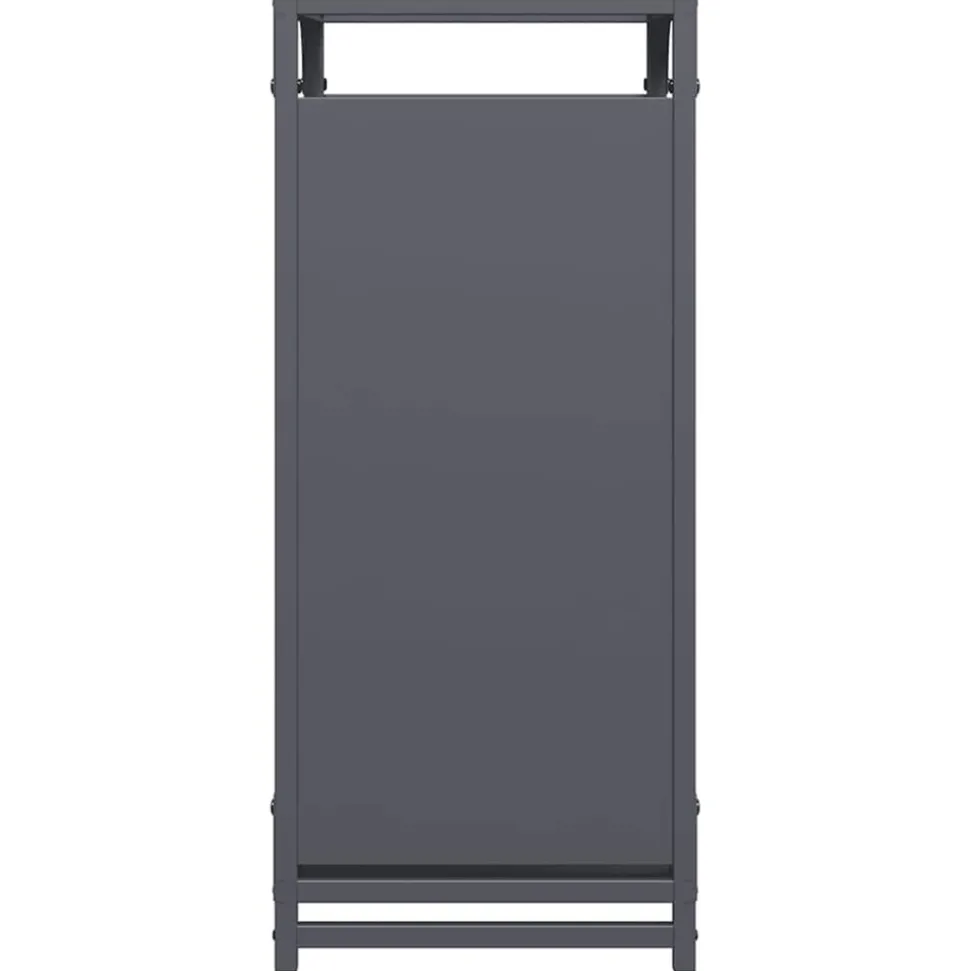 VIDAXL - Portant de bois chauffage anthracite 44x28x65 cm