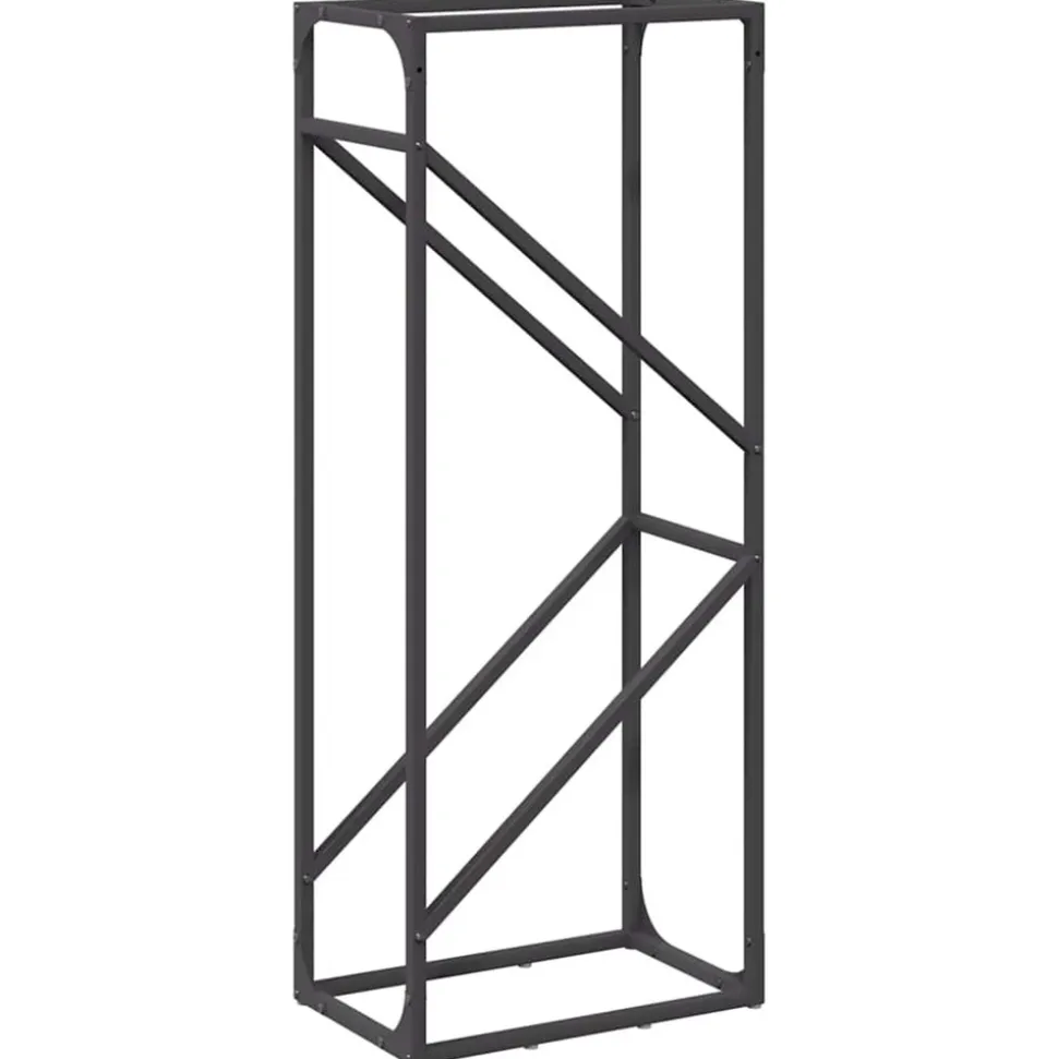 VIDAXL - Portant de bois chauffage noir 40x25x100 cm