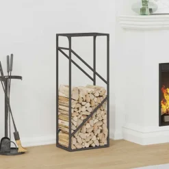 VIDAXL - Portant de bois chauffage noir 40x25x100 cm