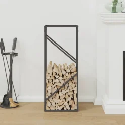 VIDAXL - Portant de bois chauffage noir 40x25x100 cm