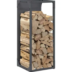 VIDAXL - Portant de bois chauffage anthracite 25x25x60 cm
